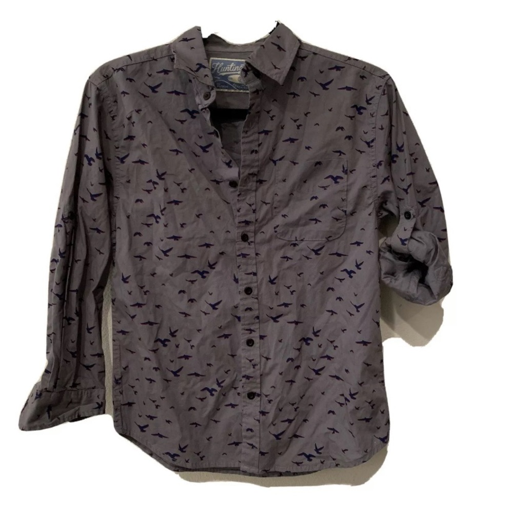 Huntington Beachclub Grey Button Shirt Boys M